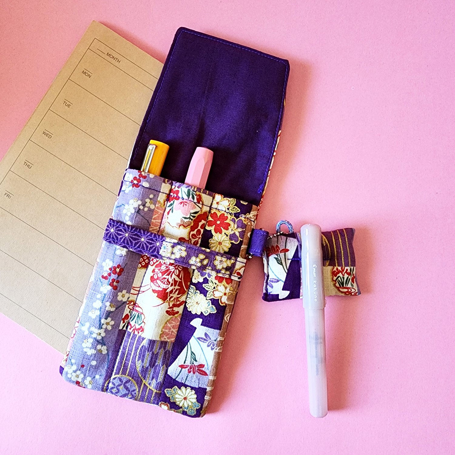 fountain pen carrying case, fountain pen case fabric, pen case for fountain pens, fountain pen pocket case, fountain pen case, Japanese fountain pen case