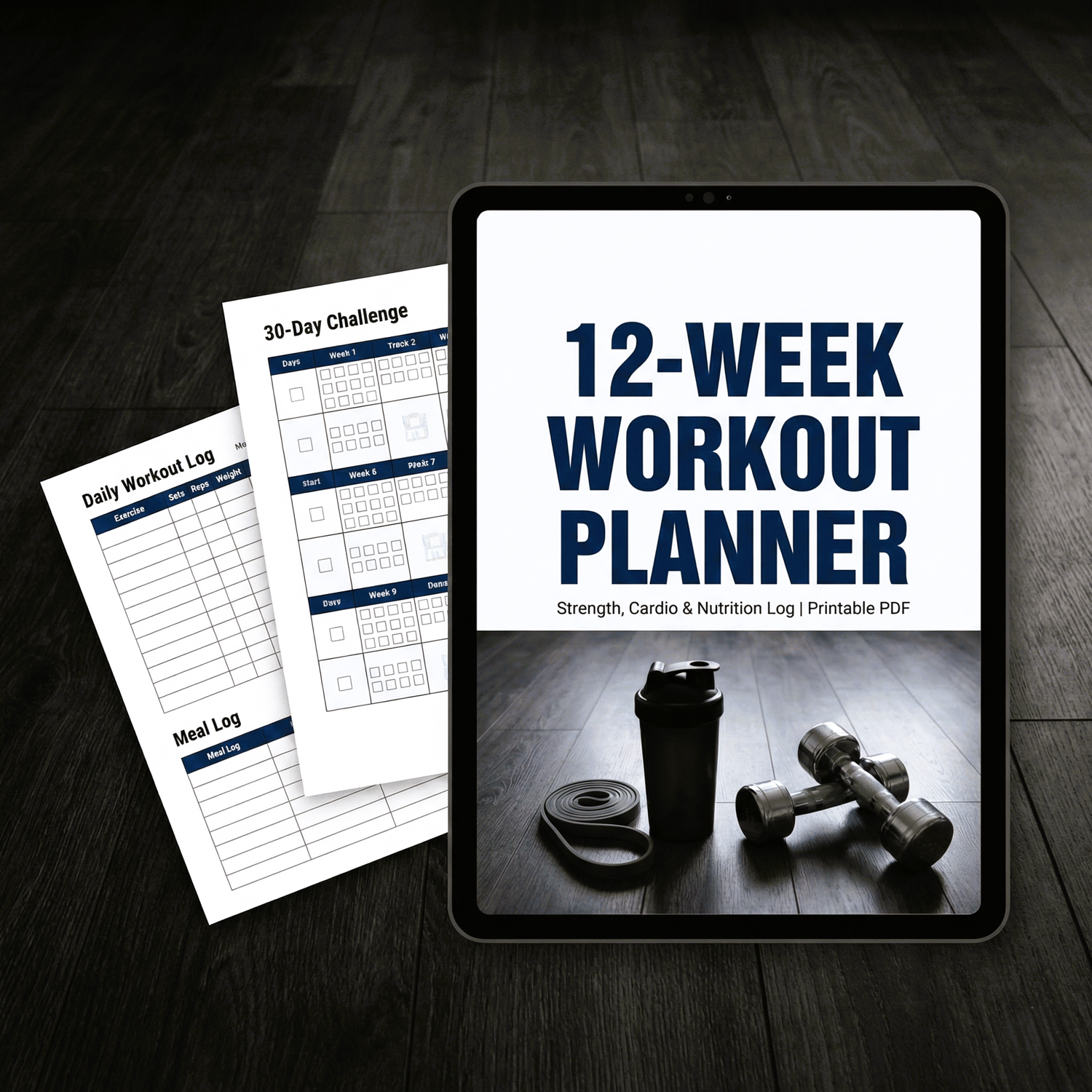 12-Week Gym Workout Log & Fitness Planner  Daily Exercise, Meal & Habit Tracker PDF