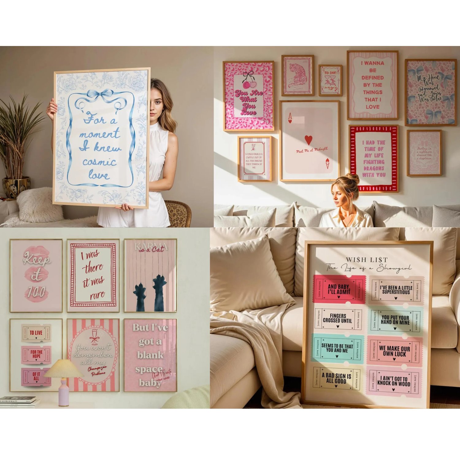 colorful gallerywall, life lessons taylor, taylor poster set, subtle taylor merch, swiftie merch, music poster set, taylor inspired art, never be so kind, champagne problems, ttpd print, favorite song lyric, girls dormdecor, dorm rooms wall art, custom qu