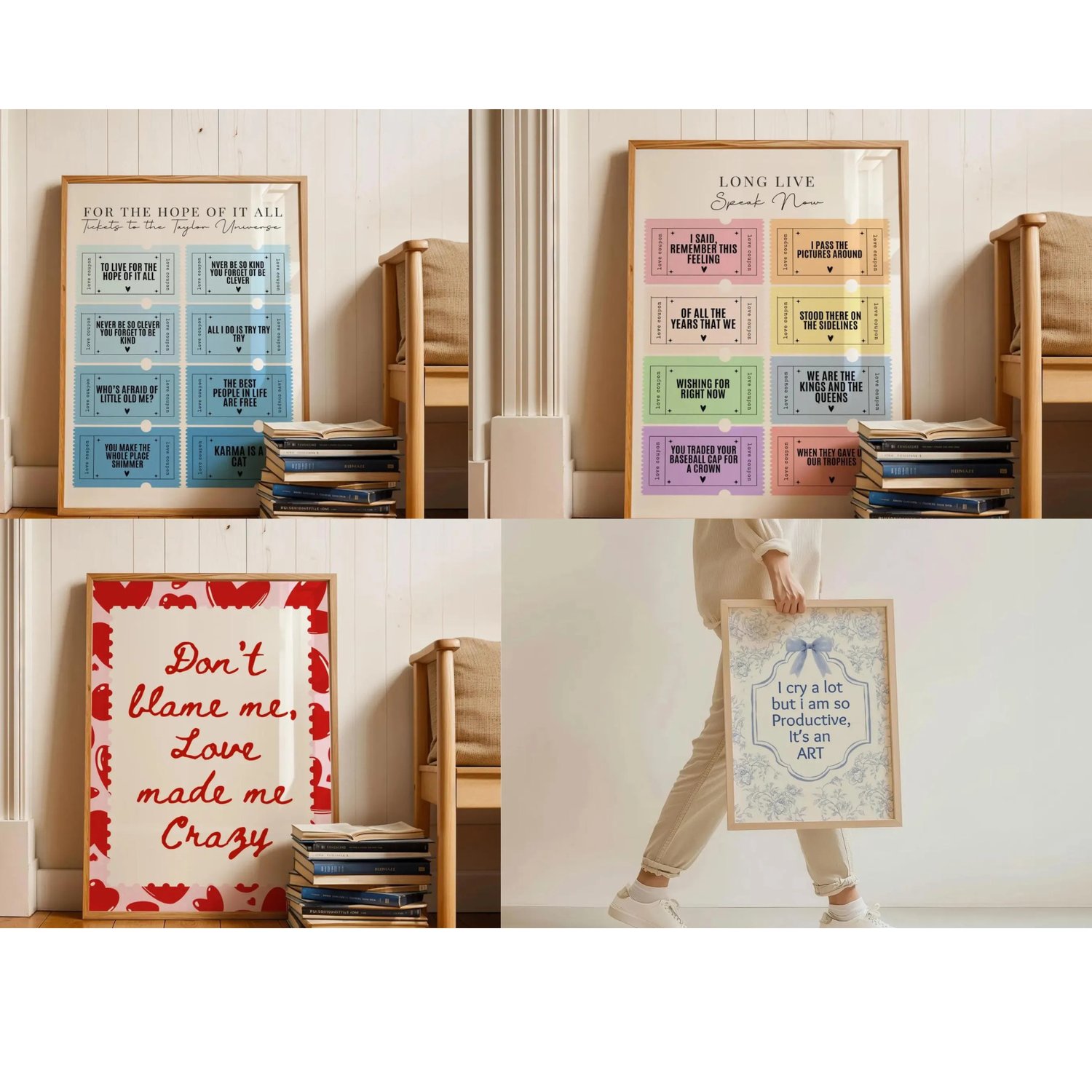 colorful gallerywall, life lessons taylor, taylor poster set, subtle taylor merch, swiftie merch, music poster set, taylor inspired art, never be so kind, champagne problems, ttpd print, favorite song lyric, girls dormdecor, dorm rooms wall art, custom qu