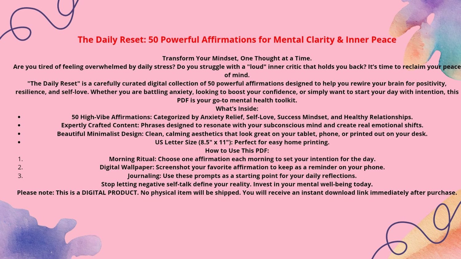 Mental health PDF, digital download, wellness ebook, self-care printableMental health guide, emotional well-being, self-help book, personal growth