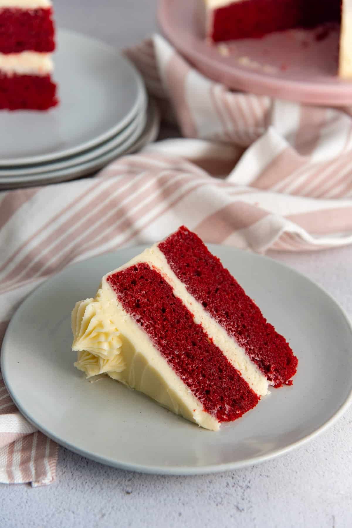 Professional Red Velvet Cake with Cream Cheese Frosting for Holidays.