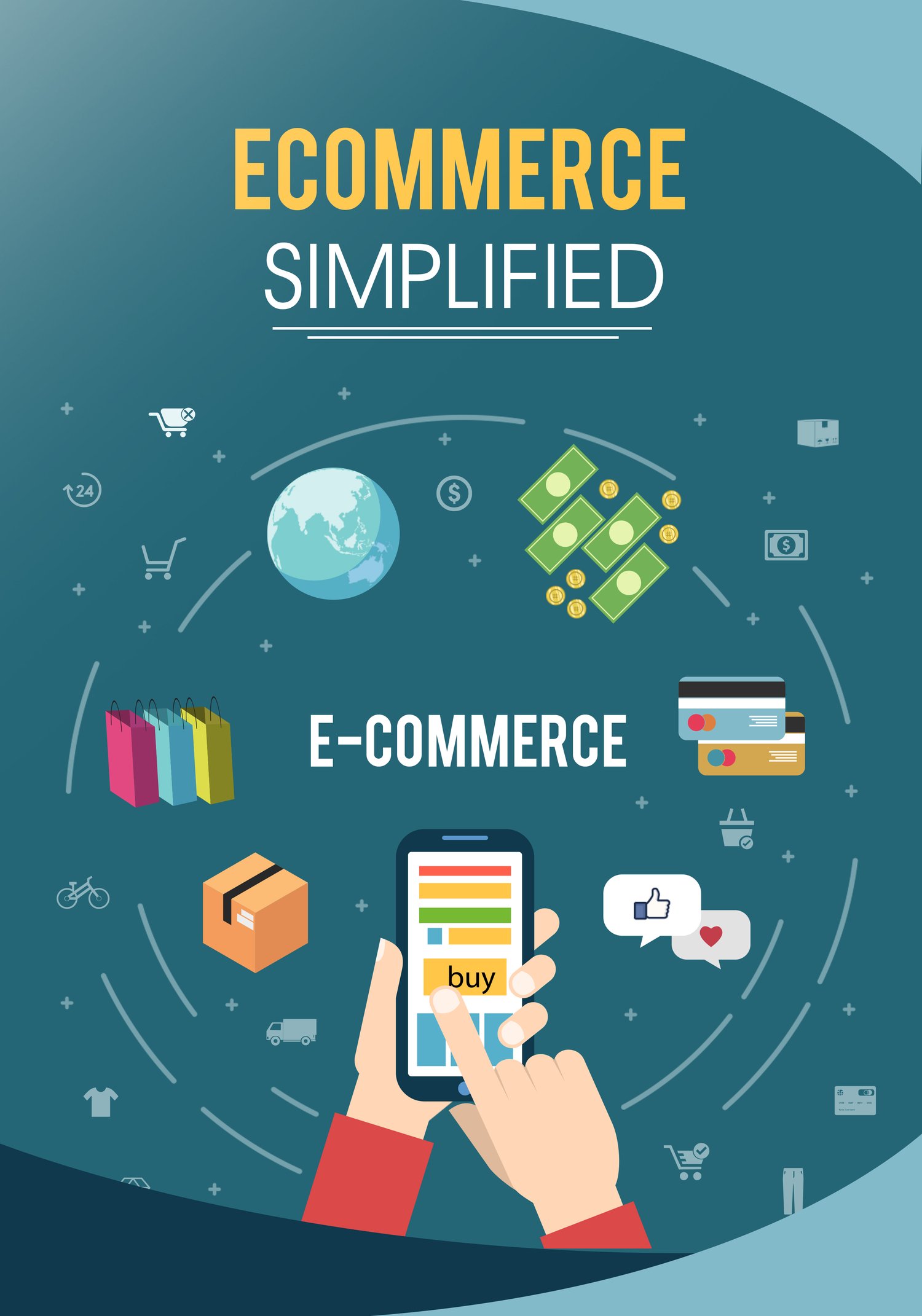 Digital ecommerce book explaining online store setup step by step