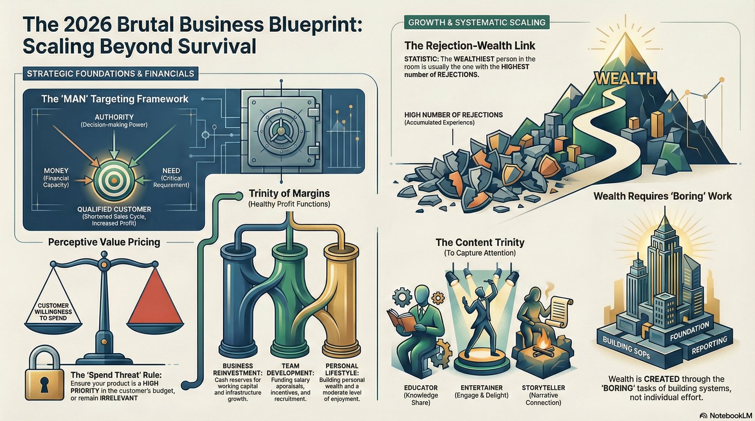 The 2026 Brutal Business Blueprint: Scale Beyond Survival, Build Wealth Systems & Dominate Your Market