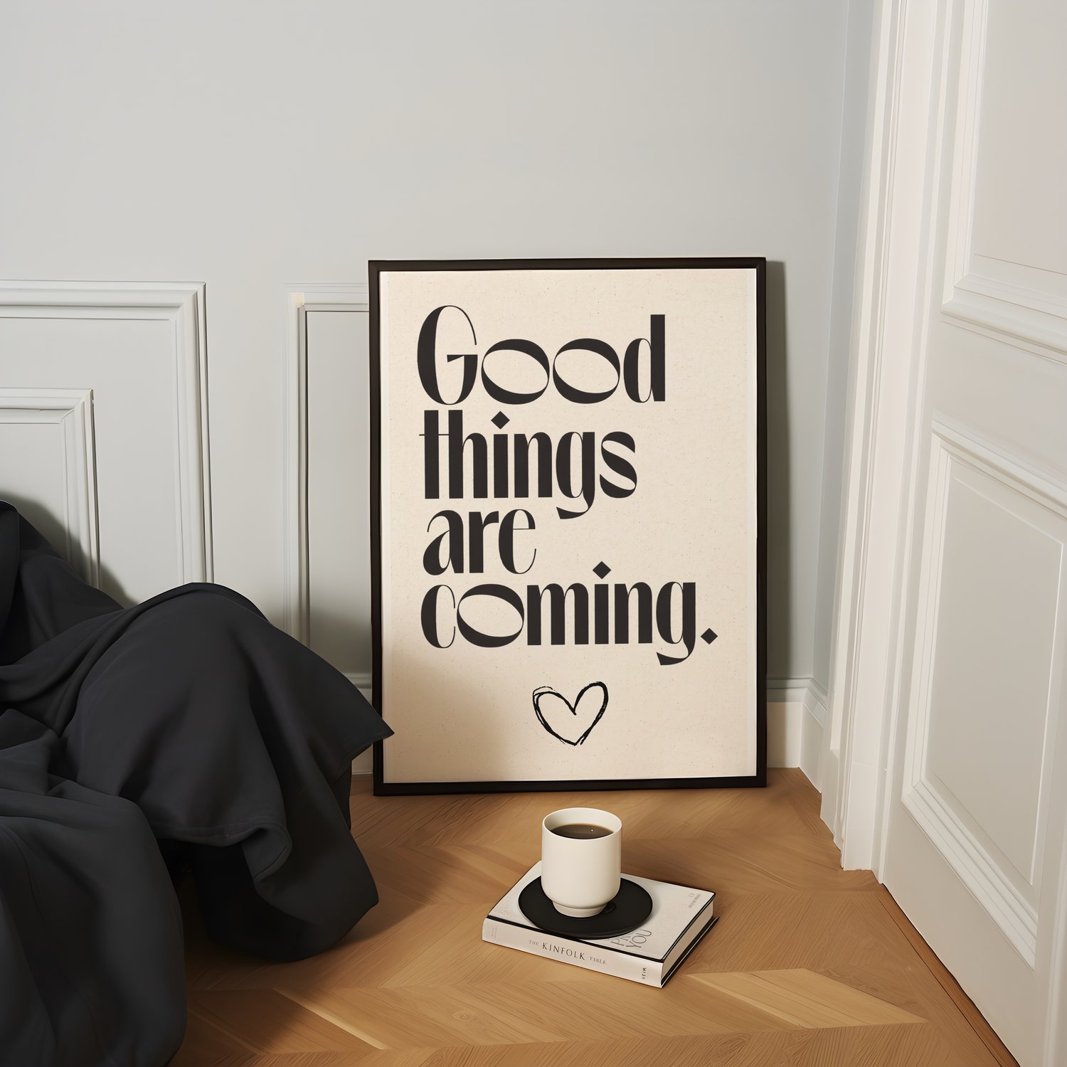 good things are coming wall art, motivational quote poster, typography wall art, inspirational wall decor, neutral wall art printable, modern quote print, minimalist wall art, digital download wall art, printable quote poster, 24x36 wall art