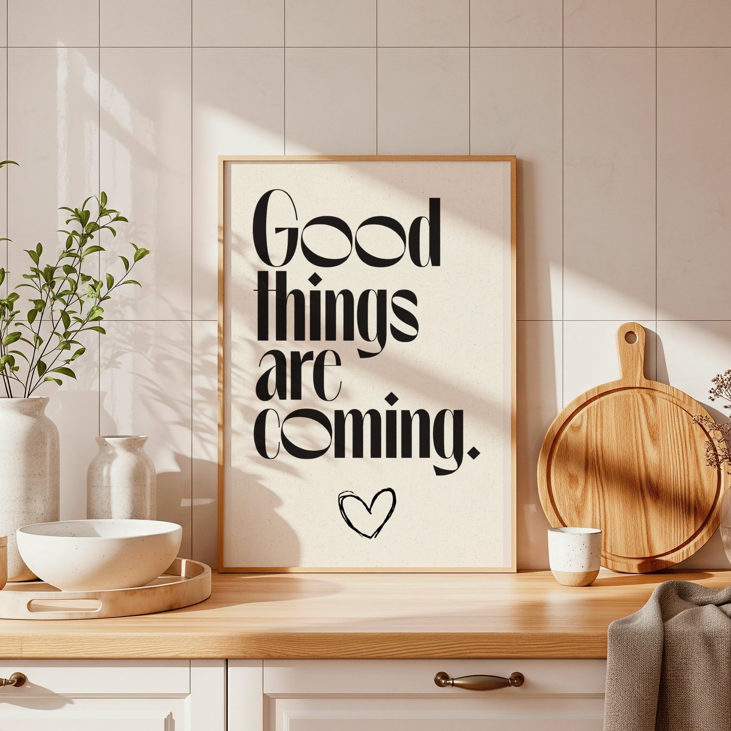 good things are coming wall art, motivational quote poster, typography wall art, inspirational wall decor, neutral wall art printable, modern quote print, minimalist wall art, digital download wall art, printable quote poster, 24x36 wall art