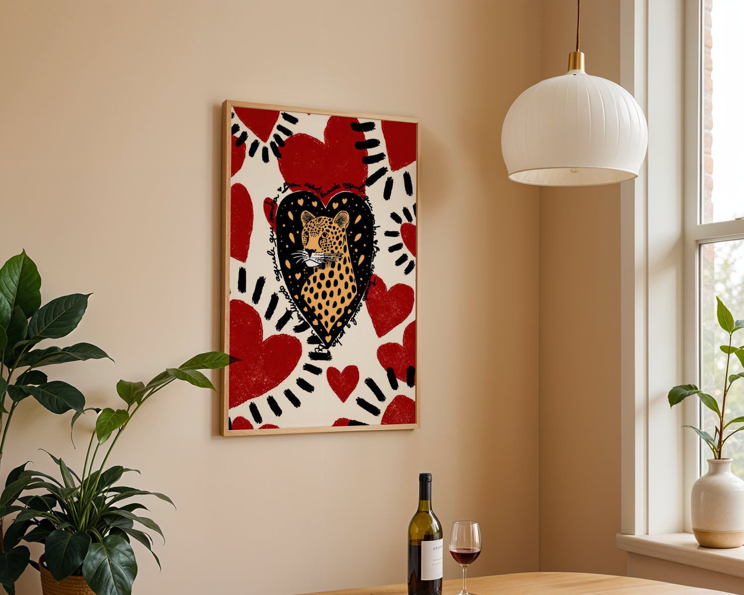 leopard poster, leopard wall art, animal poster print, heart leopard illustration, modern animal wall decor, bold wall art printable, digital download wall art, printable animal art, contemporary leopard art, 24x36 wall art