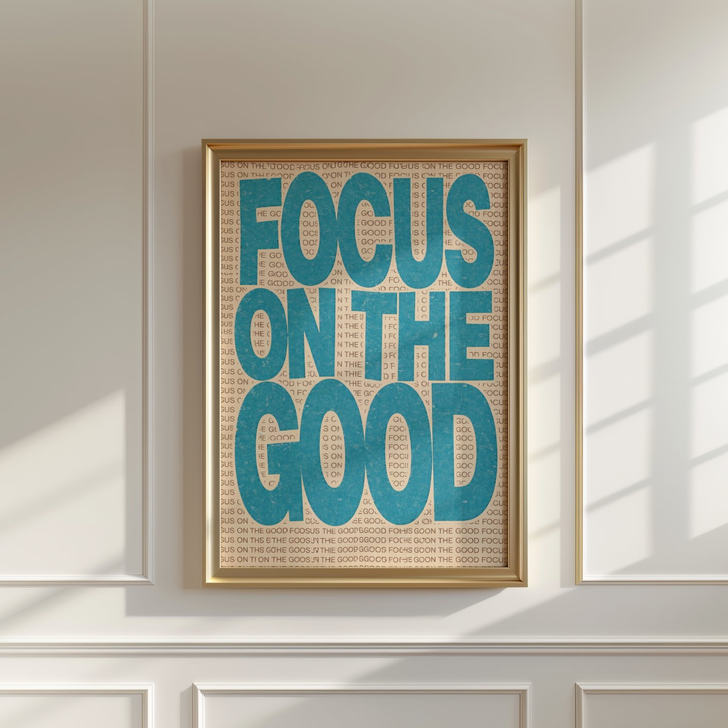 focus on the good wall art, motivational quote poster, inspirational wall decor, positive mindset wall art, typography wall art printable, modern quote print, retro typography poster, digital download wall art, printable motivational art, office wall deco