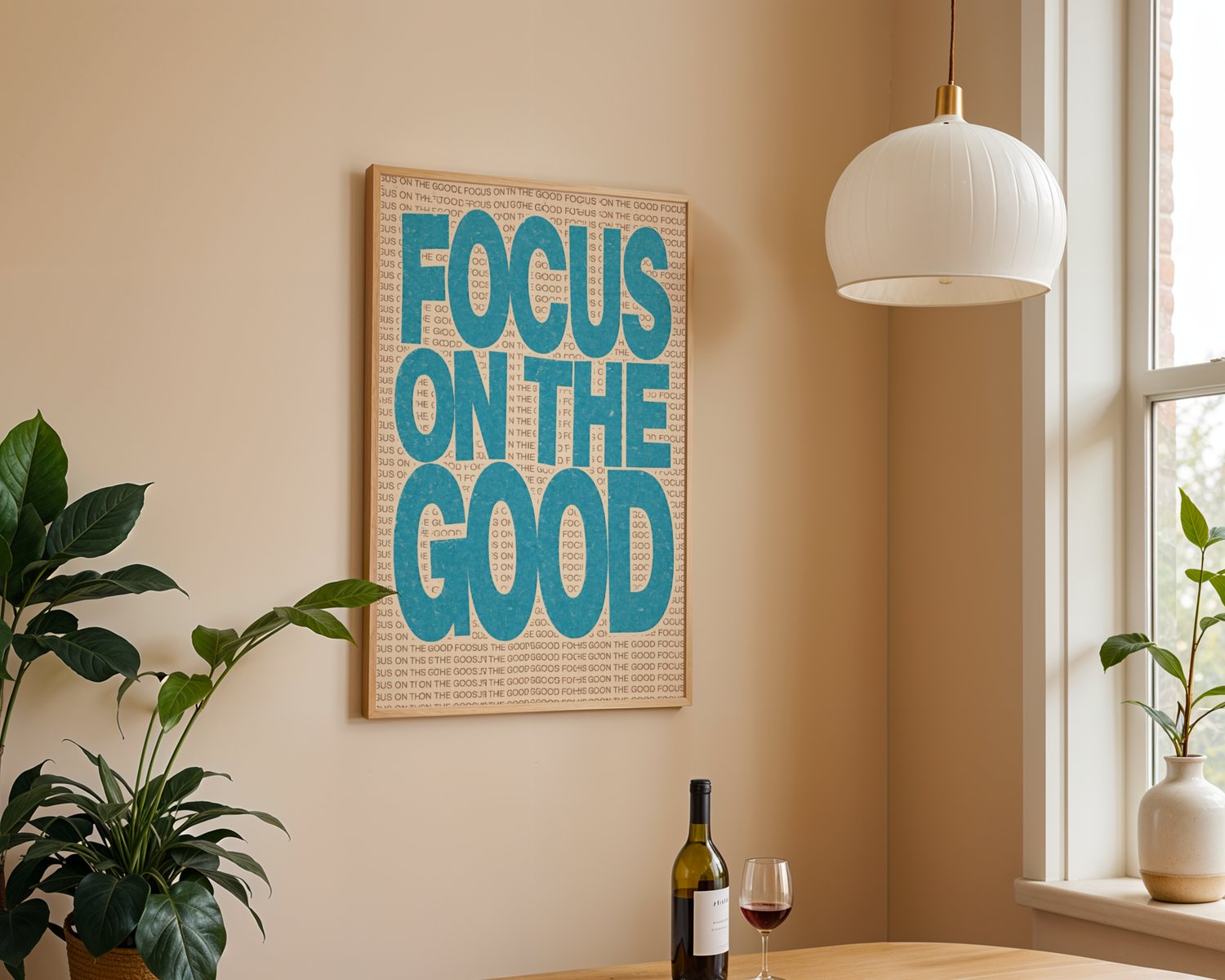 focus on the good wall art, motivational quote poster, inspirational wall decor, positive mindset wall art, typography wall art printable, modern quote print, retro typography poster, digital download wall art, printable motivational art, office wall deco