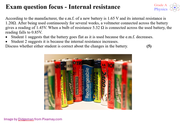 How to answer an exam question on internal resistance (A level physics)