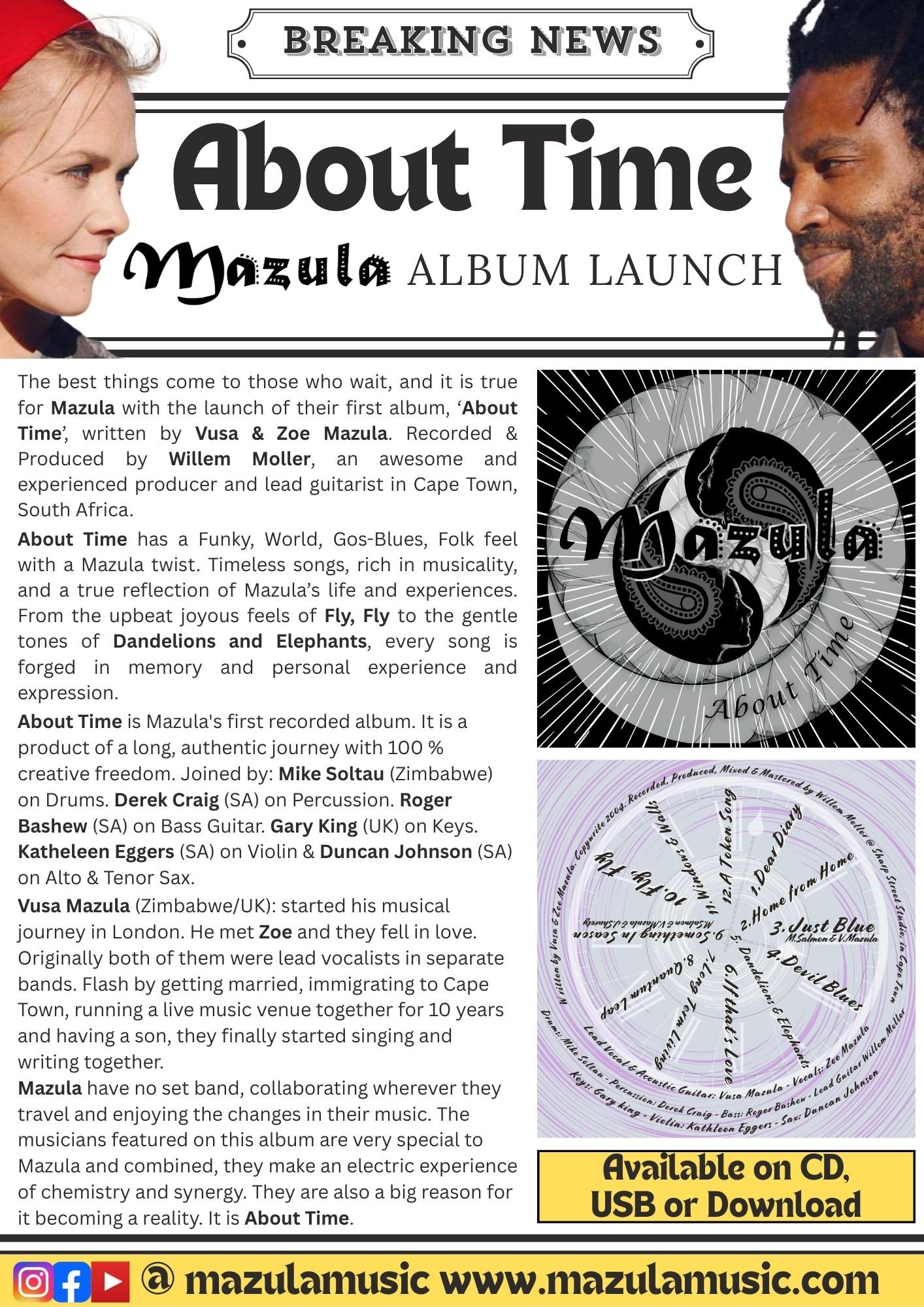 About Time - Mazula's 1st Studio Recorded Album