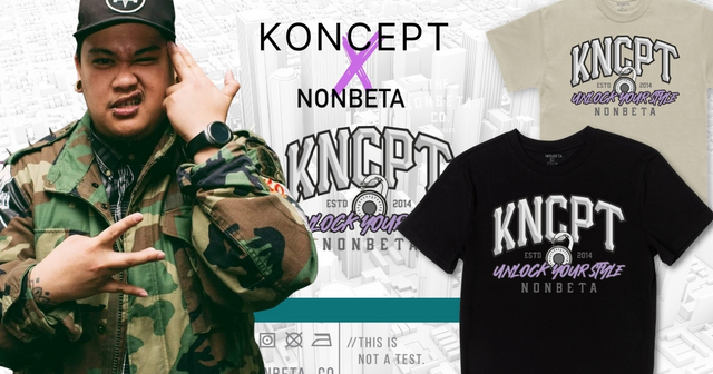 A stylish man featuring t-shirts with the words 