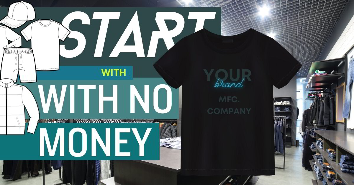 Fashion image showcasing a streetwear t-shirt design, highlighting the journey of a clothing brand starting with no money.