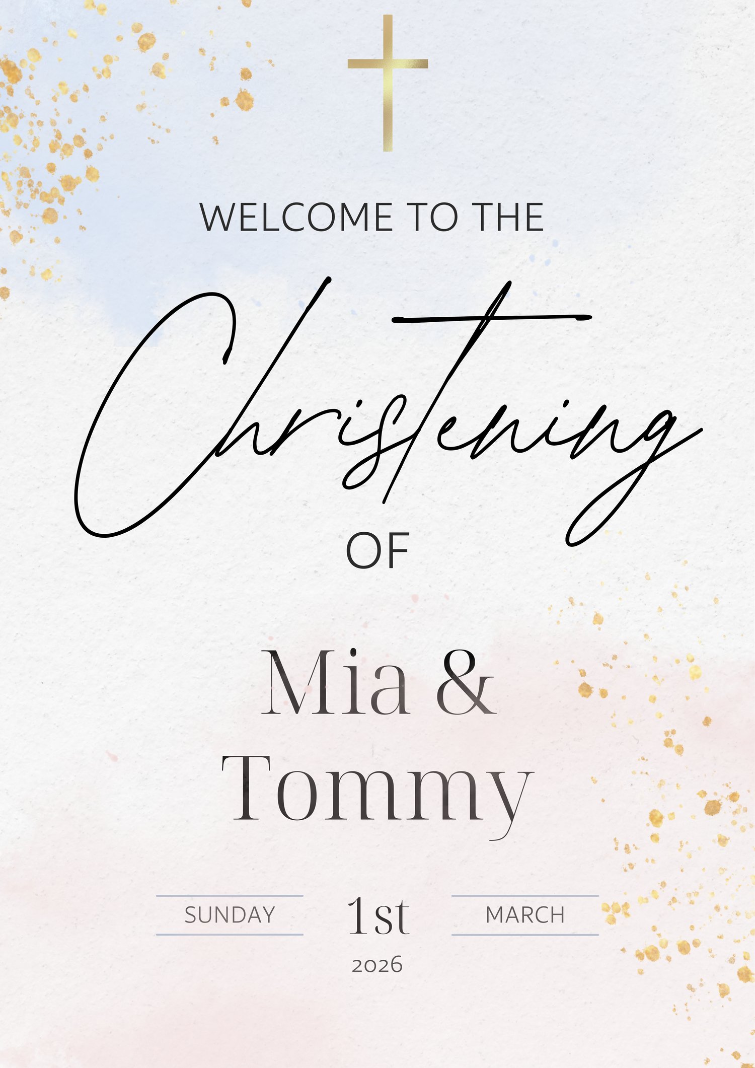 Personalised Baptism & Christening Welcome Sign