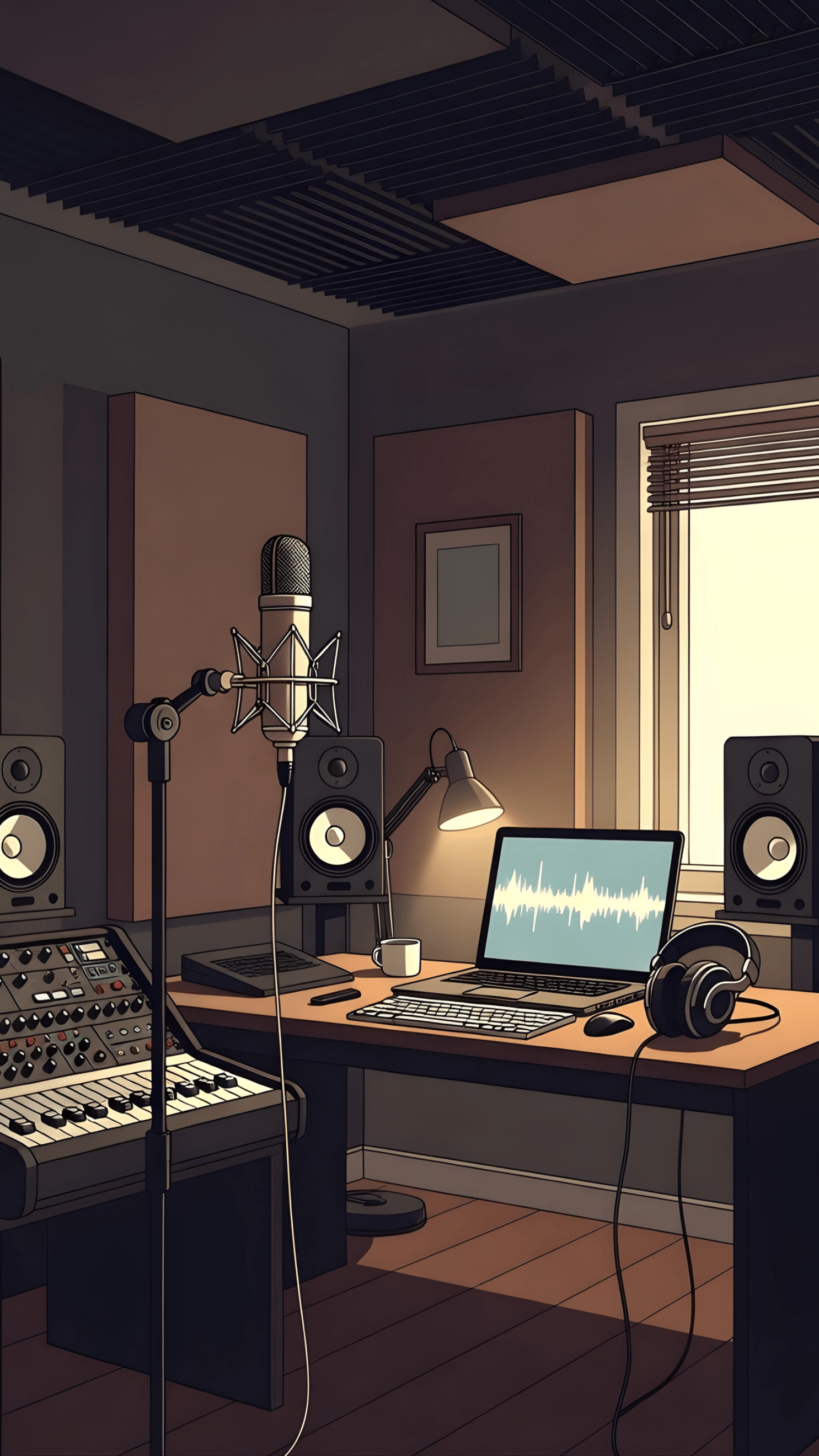 Get crisp, professional music studio backgrounds for your device. Instantly download ZIP pack and transform your screen with studio gear, creative energy, and musical inspiration.