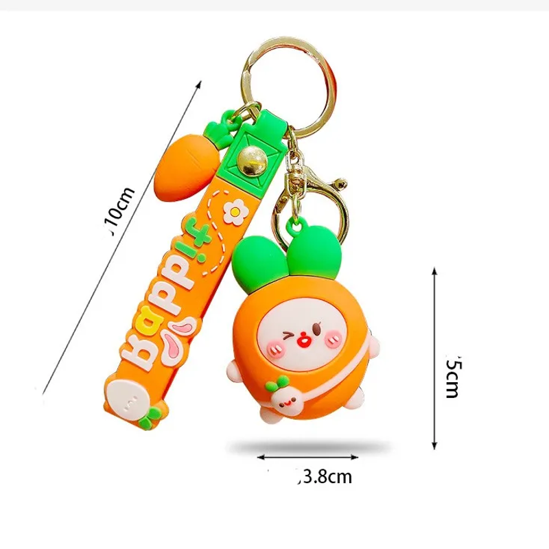 Cartoon rabbit keychain with cute design, car pendant and bag charm accessory