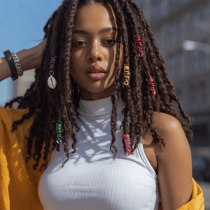 Sterling Silver loc jewel with aquamarine semi=precious stone