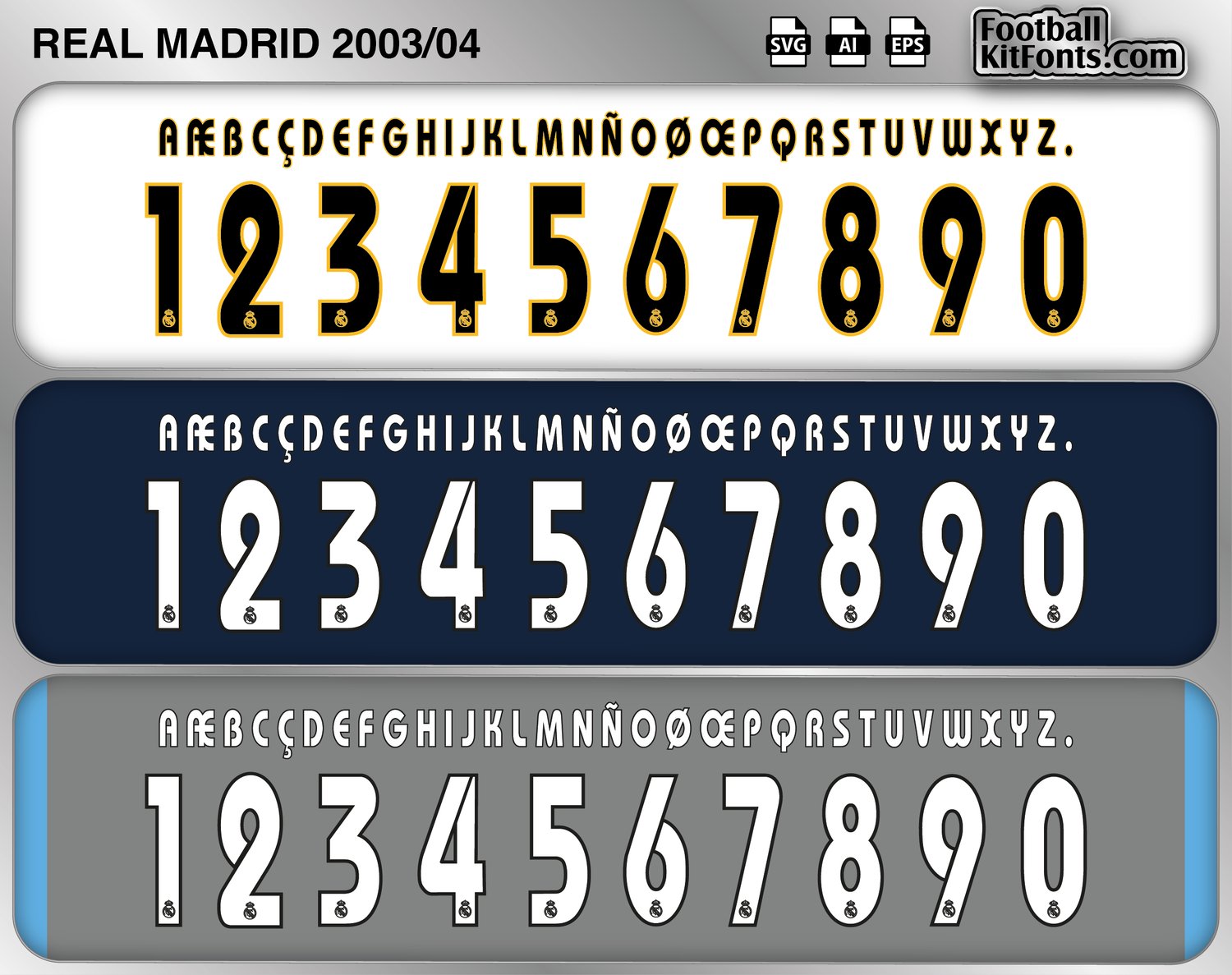 Code 2003 Font Real Madrid 2003-04 Vector Font