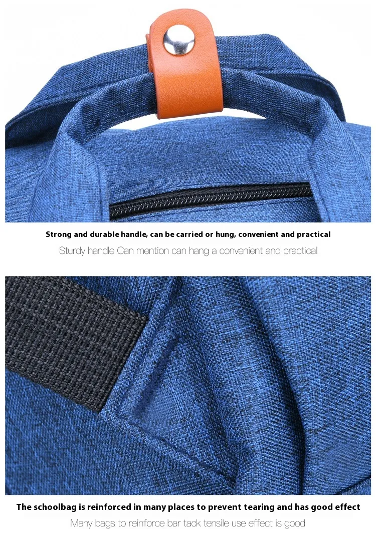 Lightweight Oxford cloth backpack for primary school students with a unisex design.