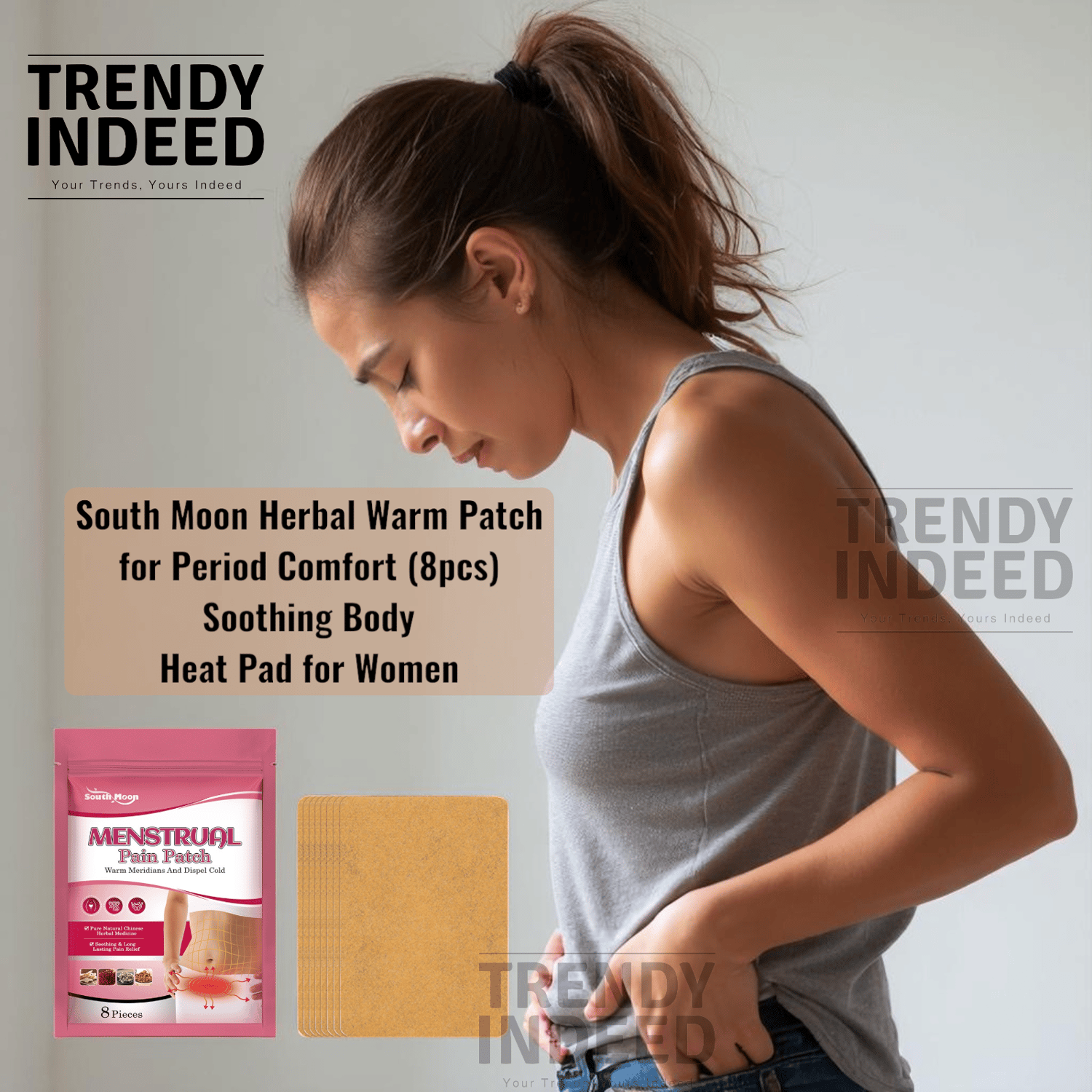 8pcs South Moon herbal warming patches designed for gentle body warmth.