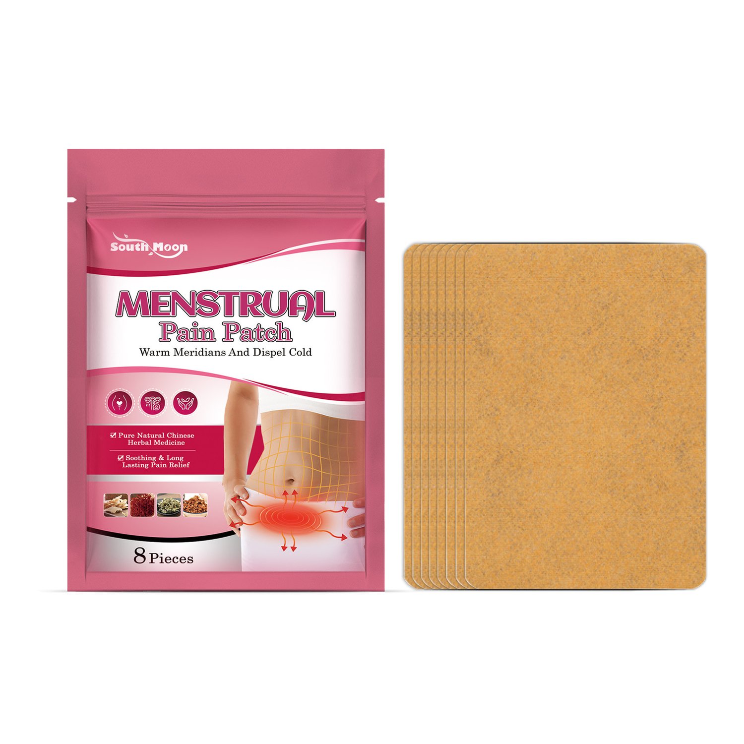 South Moon herbal warm pads designed for women’s comfort routines, pack of 8.