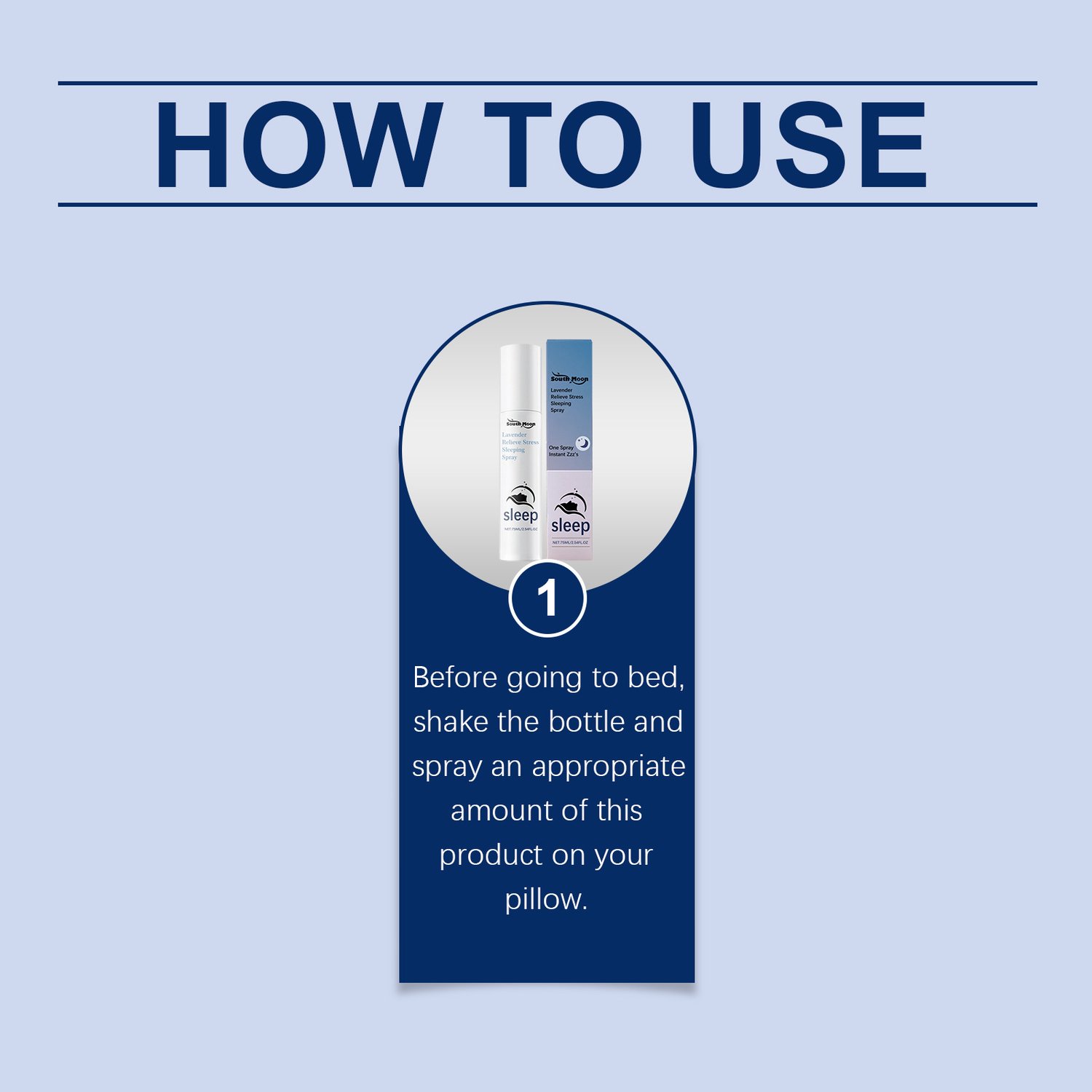 South Moon lavender aromatic mist for pillows and rooms in a 75ml bottle.