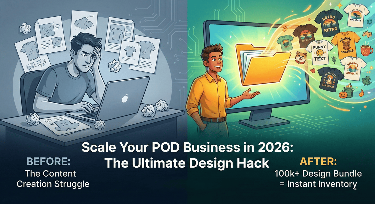 The Complete Guide to the Ultimate T-Shirt Design Bundle How to Scale Your POD Business in 2026