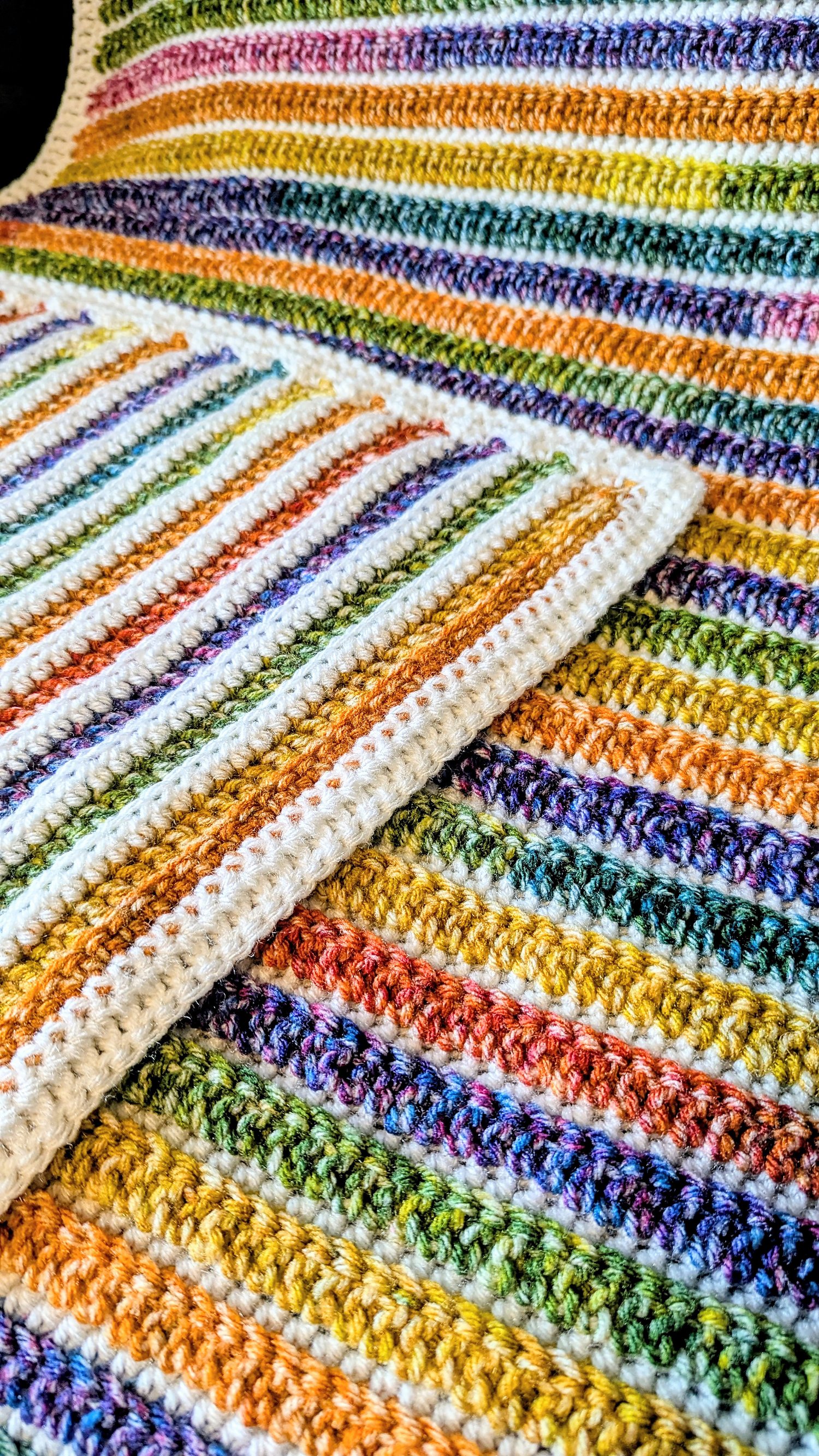 Prism crochet blanket folded
