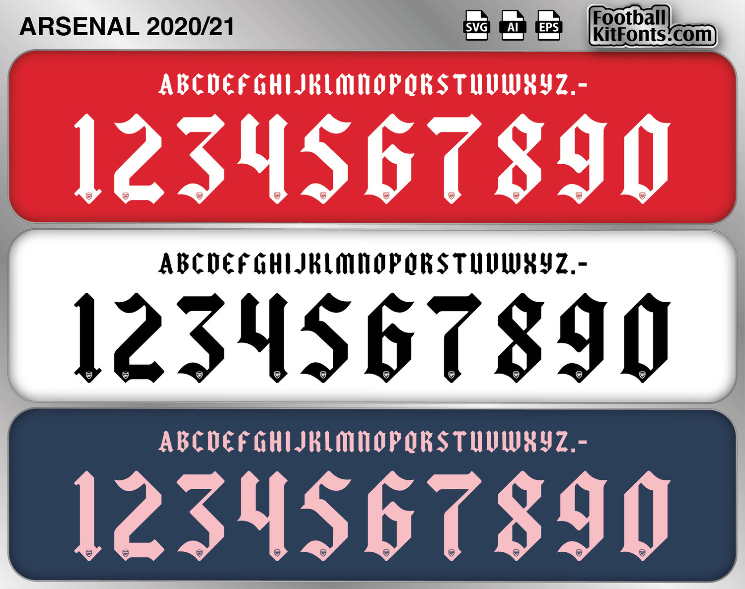 Arsenal Word Vector Arsenal 2020-21 Vector Font
