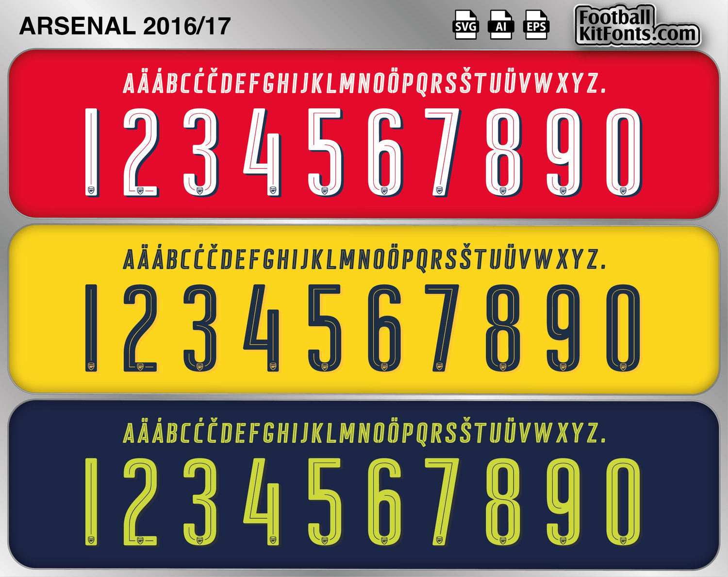 Arsenal 2016-17 Vector Font