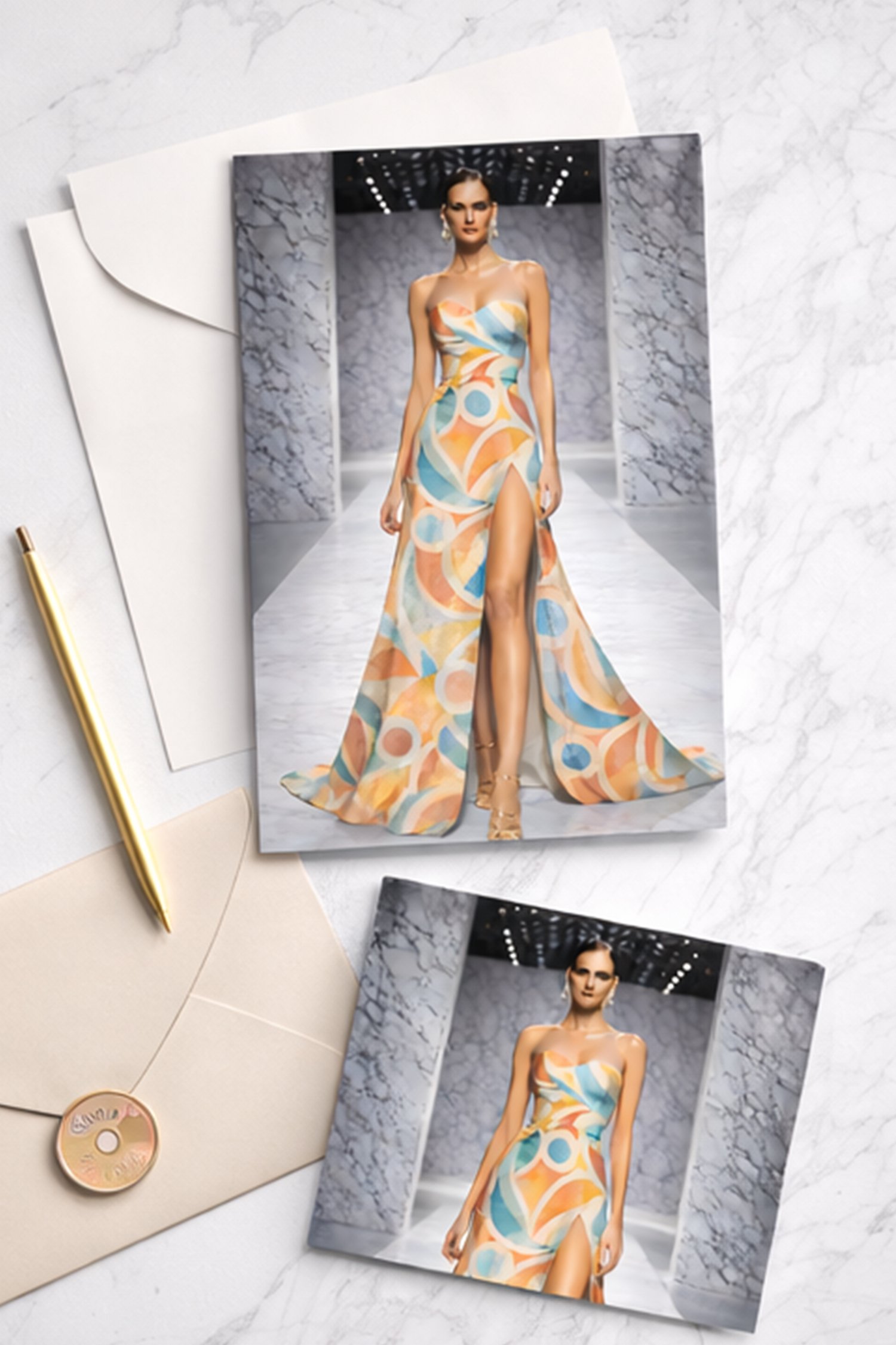 luxury fashion, couture gown, runway dress, abstract print, fashion inspiration, editorial fashion, designer aesthetic, modern elegance, evening gown, fashion art