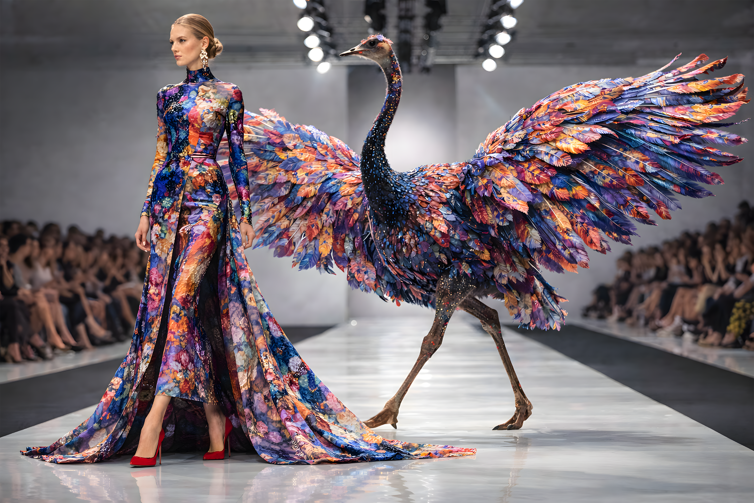 high fashion art, couture runway art, surreal fashion illustration, luxury fashion artwork, editorial fashion art, avant-garde fashion, fantasy couture, fashion fantasy art, haute couture illustration, runway concept art, fashion surrealism, luxury digita