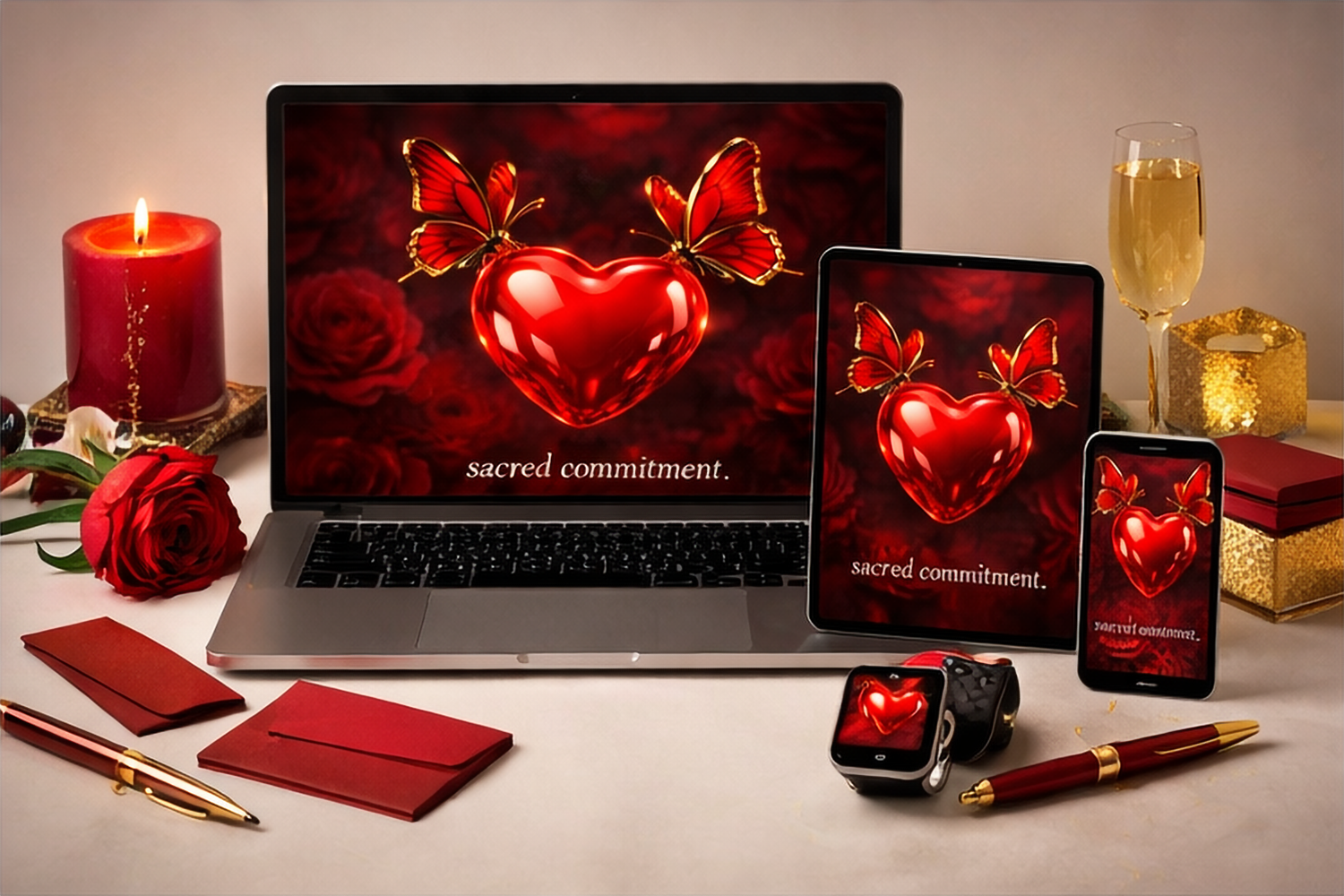 sacred commitment symbolic love art luxury romantic art devotion artwork red heart symbolism butterfly symbolism divine love aesthetic romantic wall art valentine luxury art sacred union symbolism emotional art print feminine divine art spiritual romance 