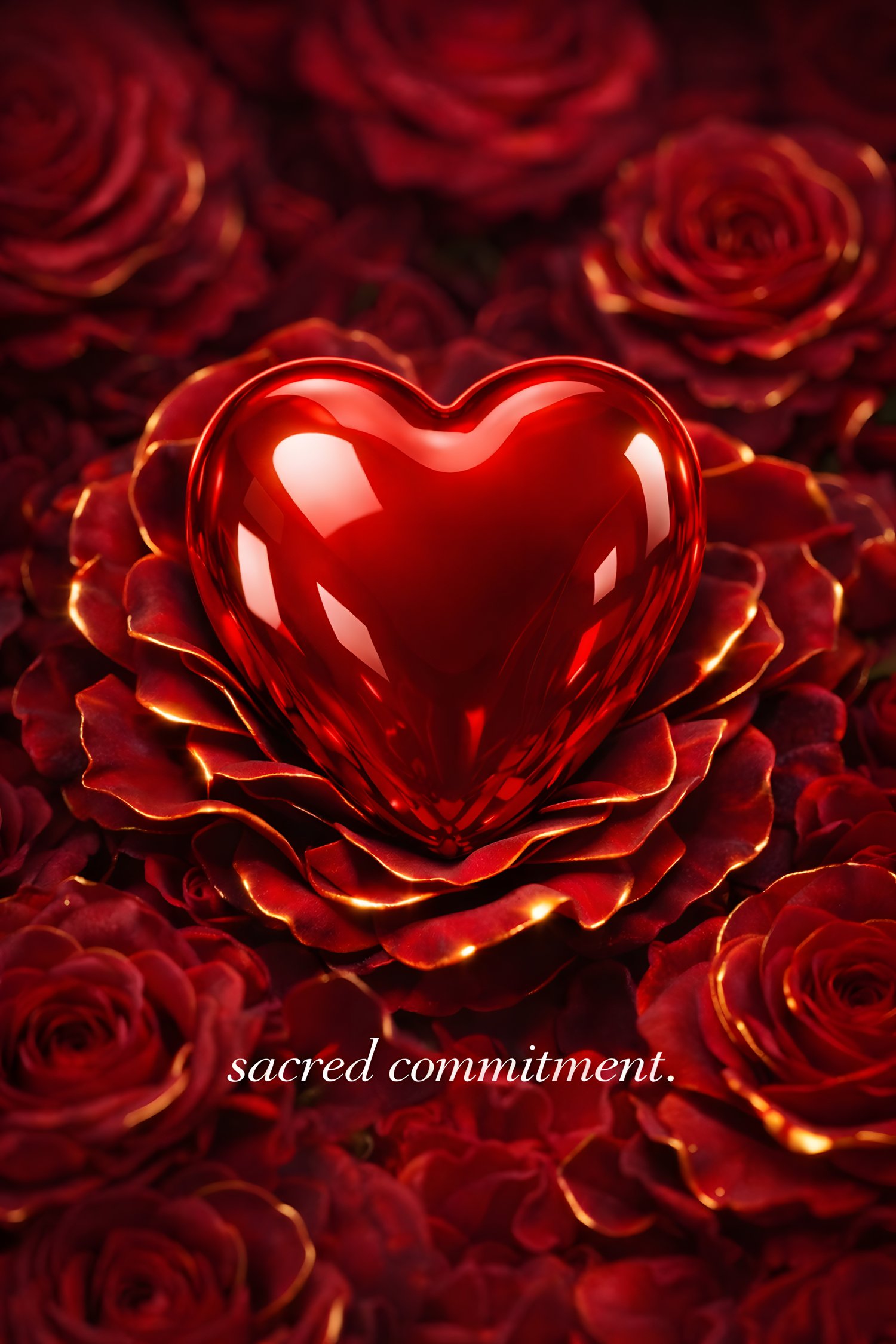 luxury romantic art, red heart artwork, rose aesthetic art, editorial wall art, luxury digital artwork, romantic magazine cover, high end product photography, crimson rose art, modern romantic decor, luxury journal cover art, photorealistic heart art, val