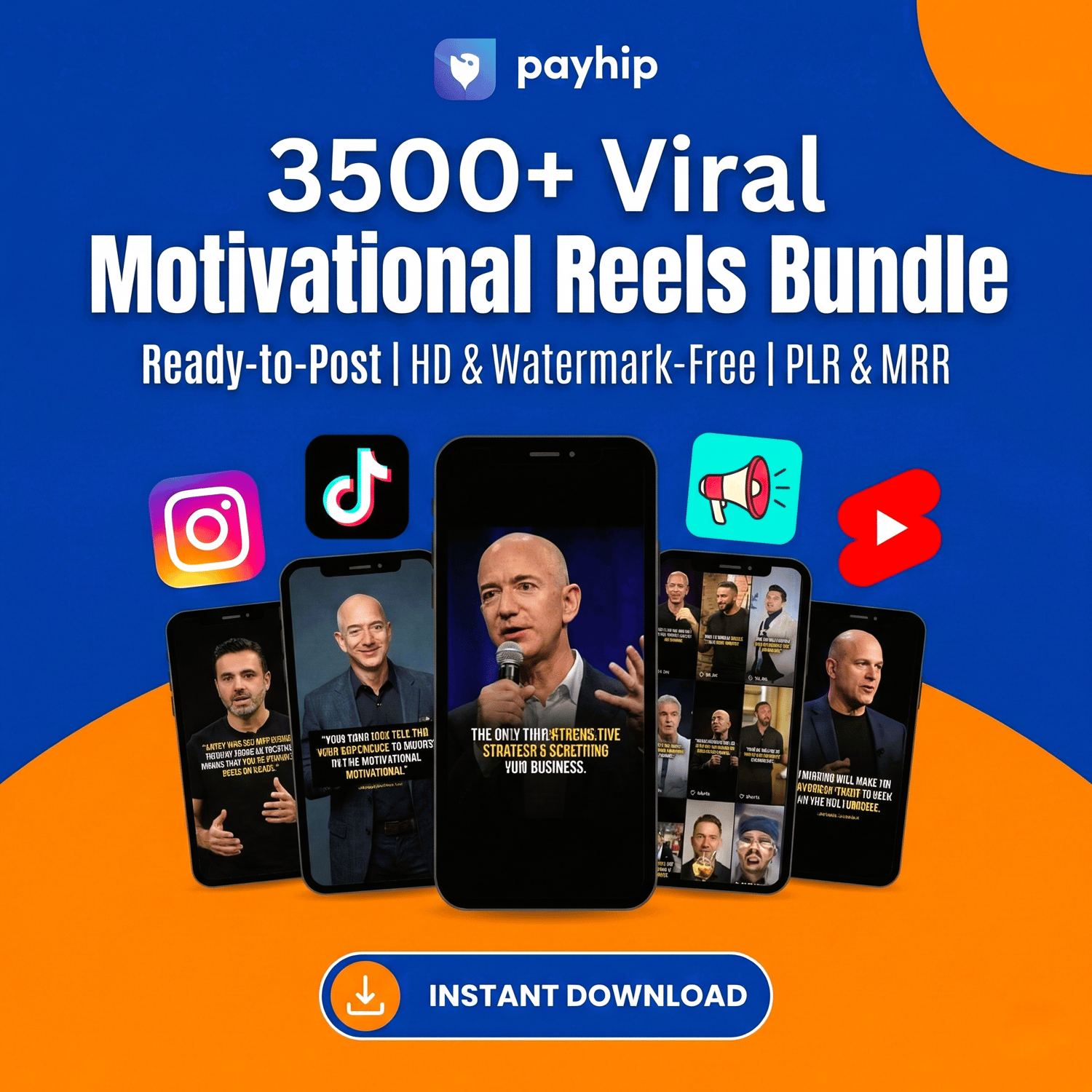 3500+ Viral Motivational Reels Bundle  Ready-to-Post Short Form Content for Instagram, TikTok & YouTube Shorts  HD & Watermark-Free  PLR & MRR