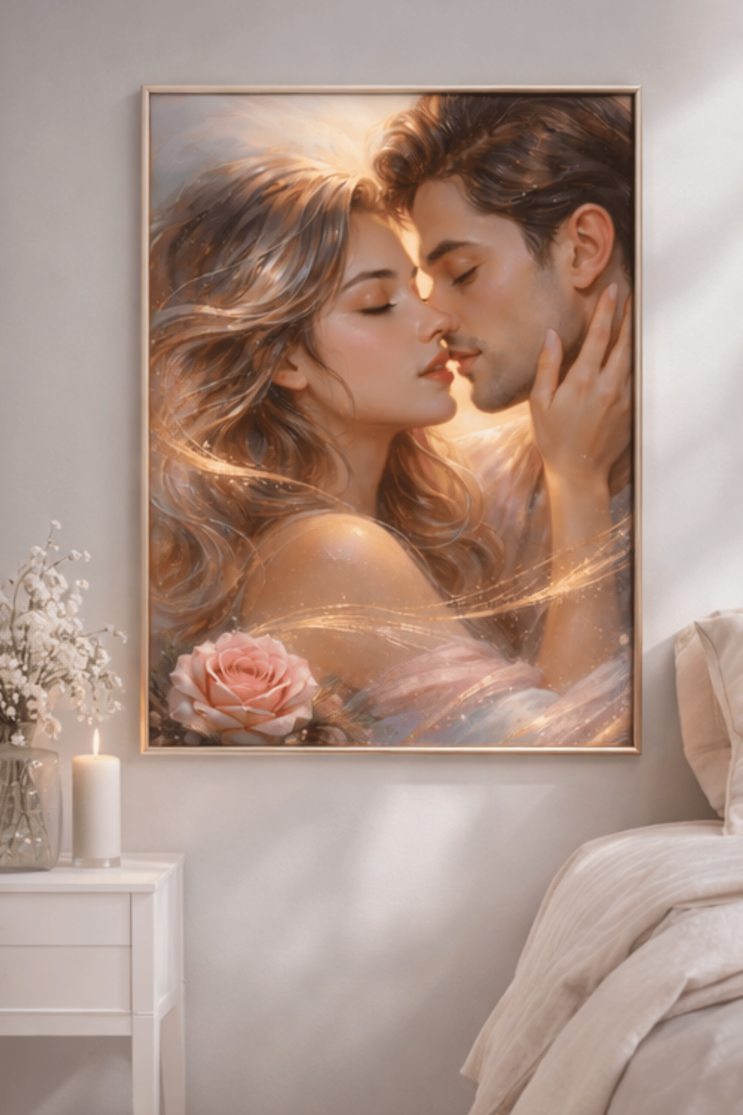 romantic couple art love illustration romantic wall art couple love painting eternal love artwork romantic digital art dreamy couple illustration kiss art print romantic bedroom decor wedding wall art anniversary gift art valentines day wall art romantic