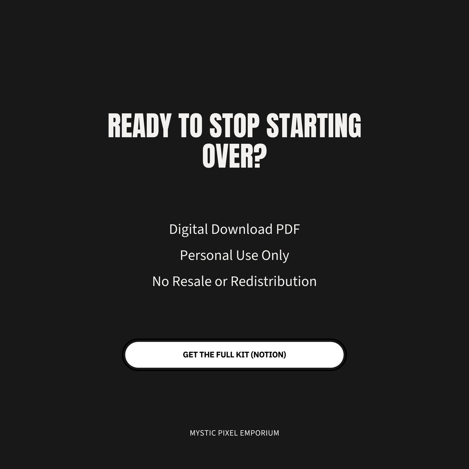 Call to action slide for no-contact emergency card free PDF encouraging women to stop restarting emotional loops after breakups.