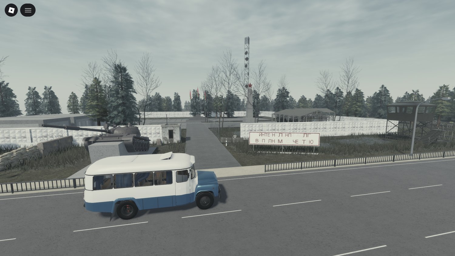 Detailed city roads and buildings in Roblox map