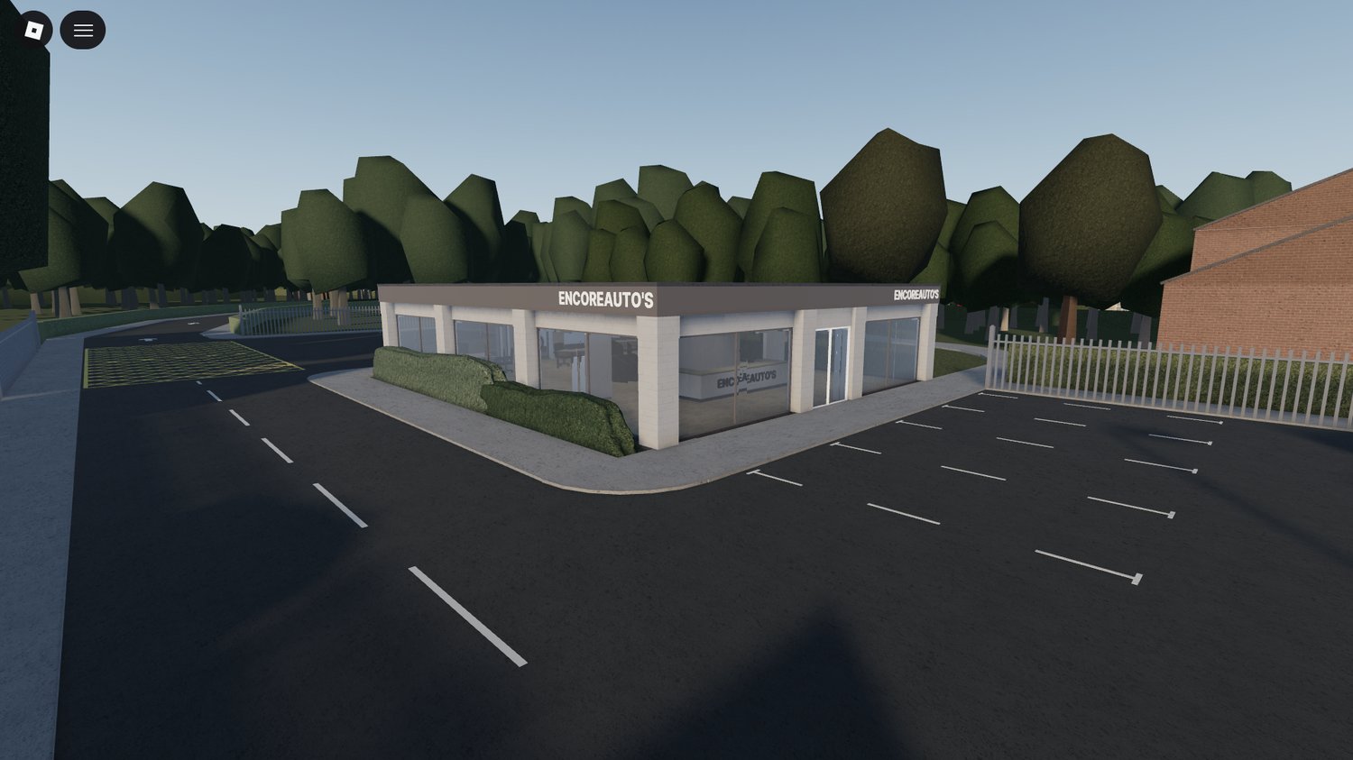 Working car store inside a Roblox city map