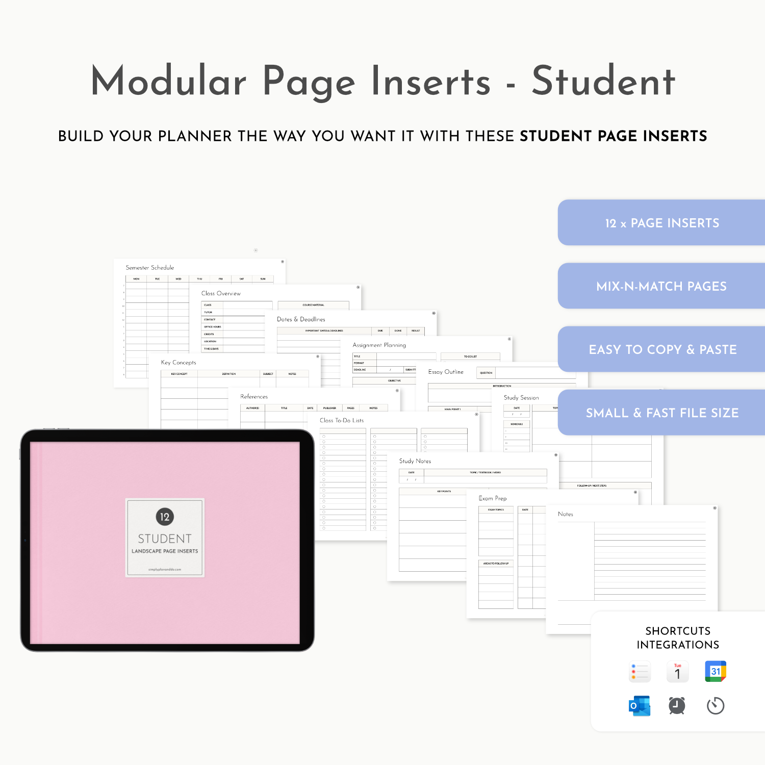 [Modular] Student - single-page templates package - landscape