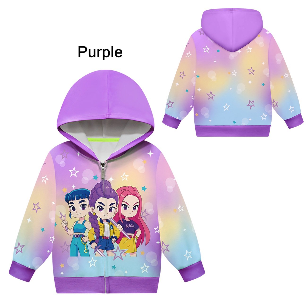 Trendy Kpop demon style pullover hoodie jacket for girls
