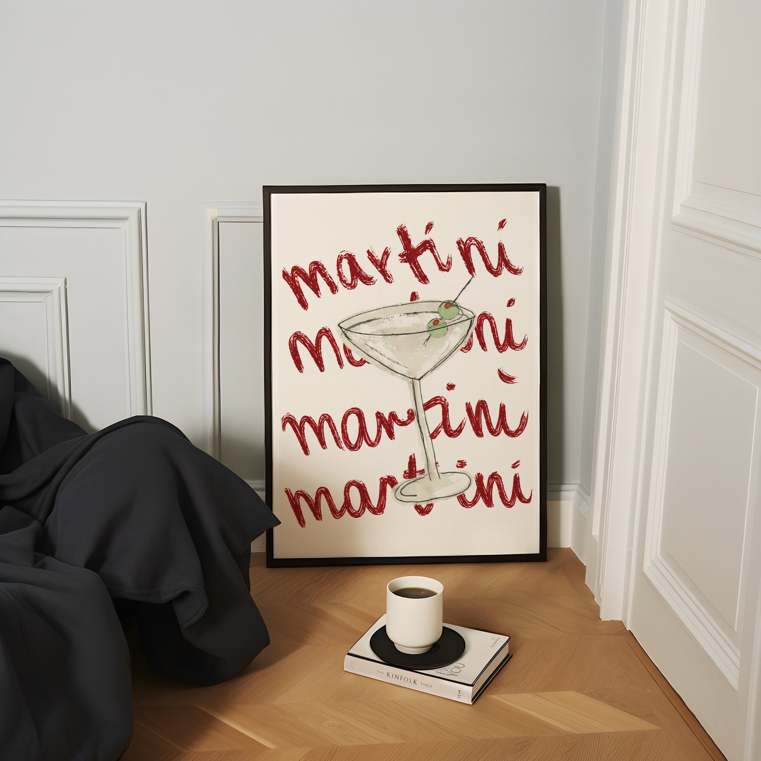 martini wall art, martini poster printable, cocktail wall art, bar wall decor, martini illustration, red typography art, kitchen bar poster, home bar wall art, cocktail printable art, martini digital download, modern bar decor