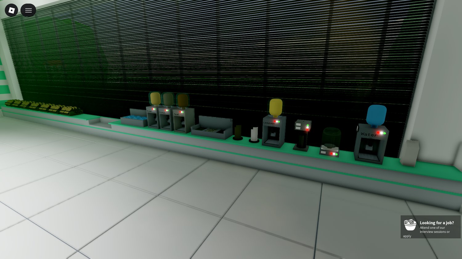 Cozy cafe bar interior for roleplay in Roblox