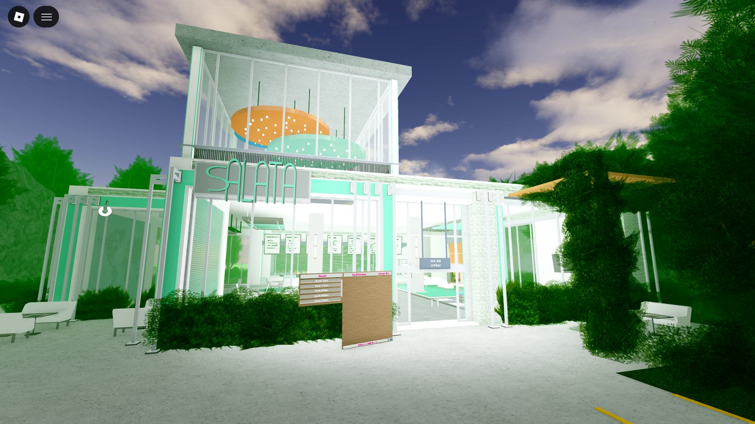 Seaside cafe and bar building in Roblox