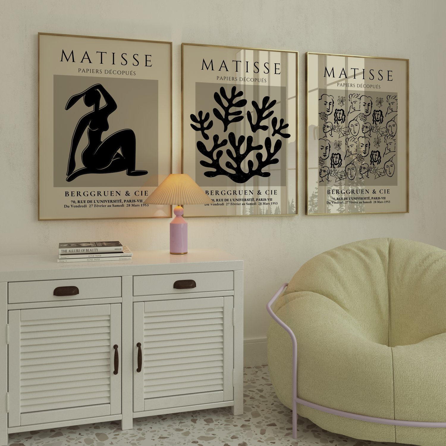 matisse inspired wall art, neutral wall art set, set of 3 art prints, abstract gallery wall art, modern minimalist wall decor, beige wall art prints, abstract line art poster, printable wall art bundle, digital download wall art, 24x36 wall art, modern li