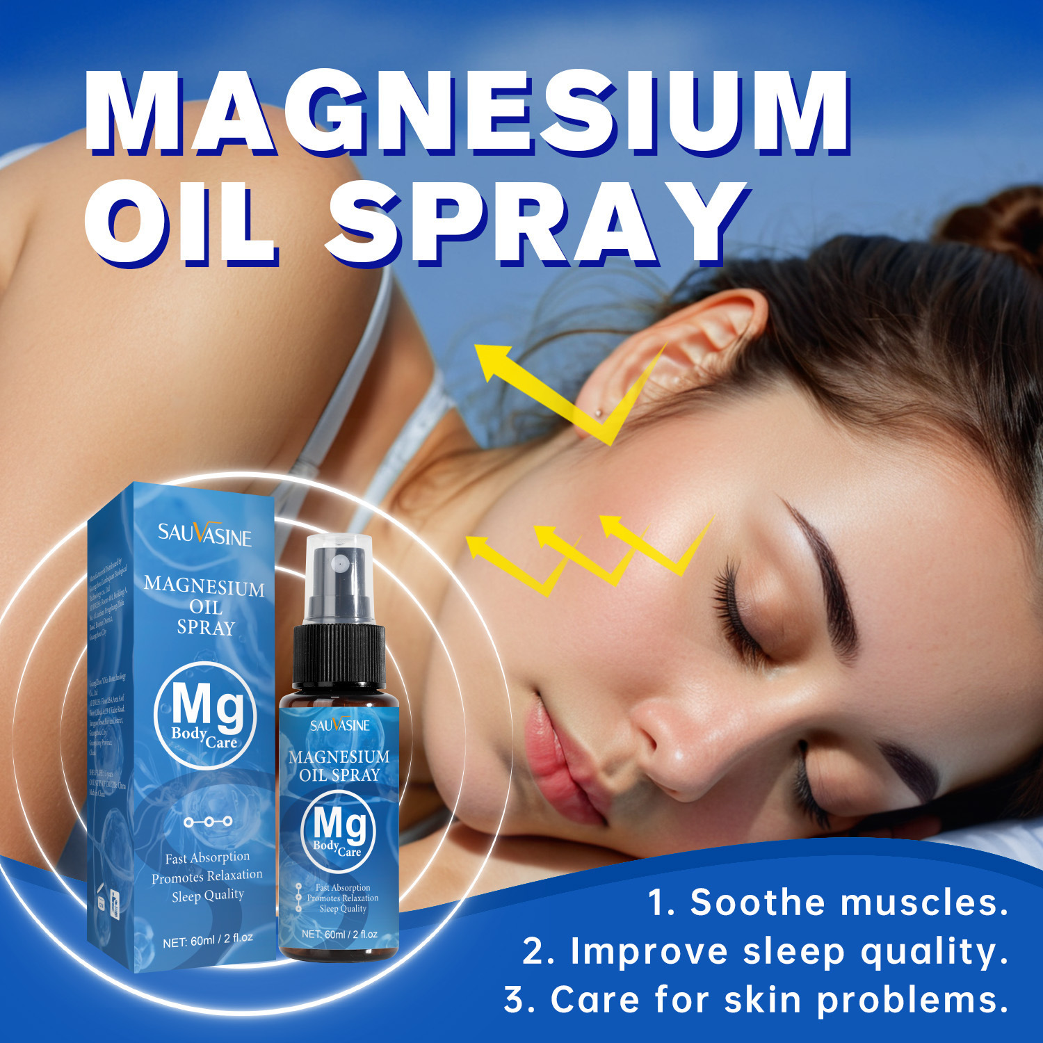 SAUVASINE 60ml magnesium oil body spray