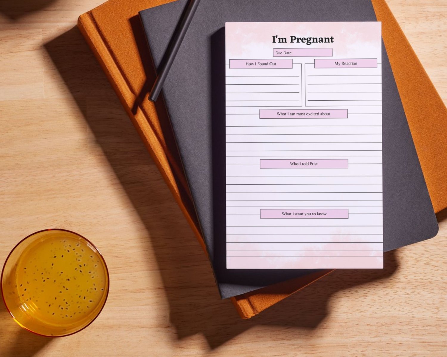 Printable pregnancy journal PDF for expecting moms