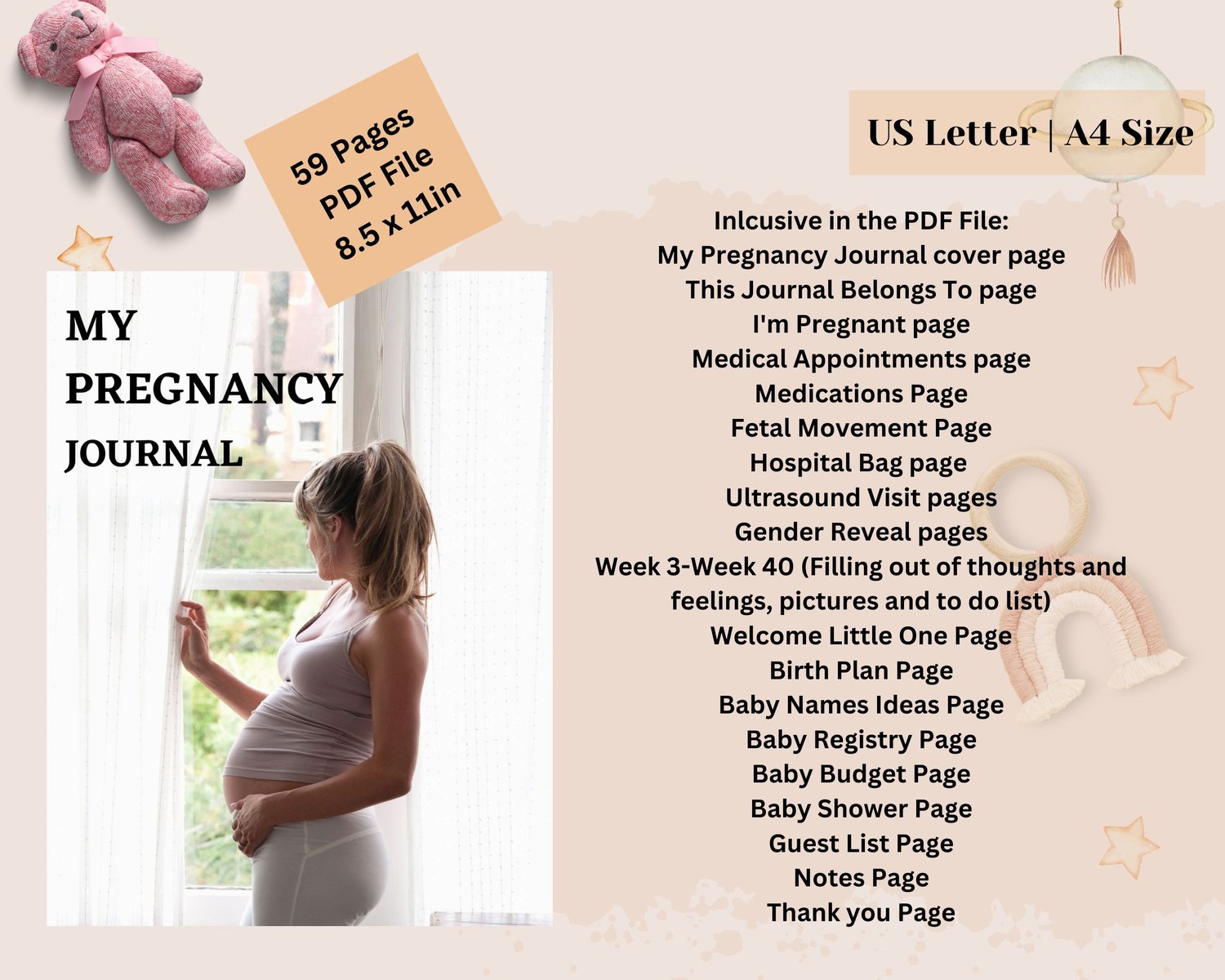 Pregnancy tracker journal printable pages