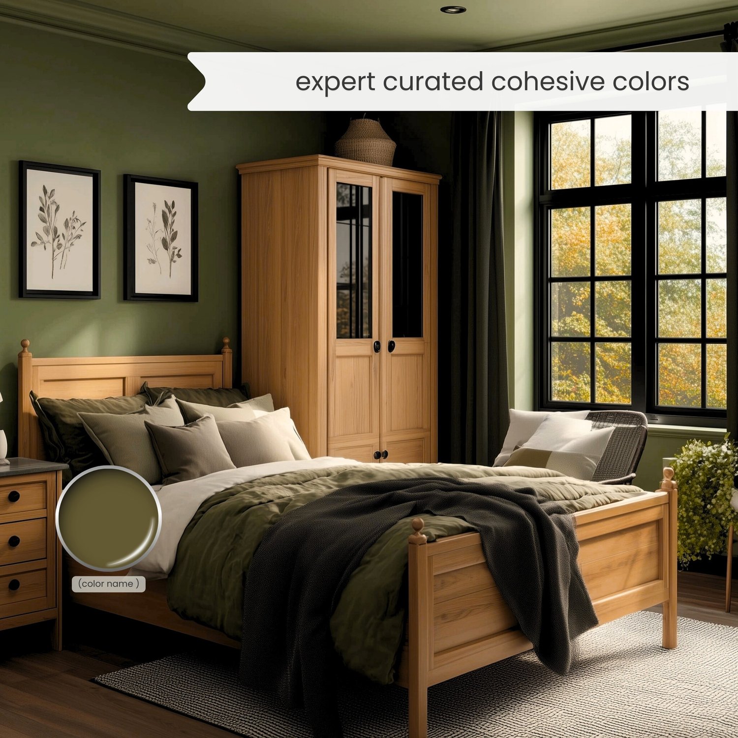 A Rustic Eclectic color palette with Sherwin Williams paints. The Boho color scheme includes white, neutrals and earth tones with greens, browns and terracotta. Moody earth tones and earthy neutrals. Curated and designed by Lavenia Shash.