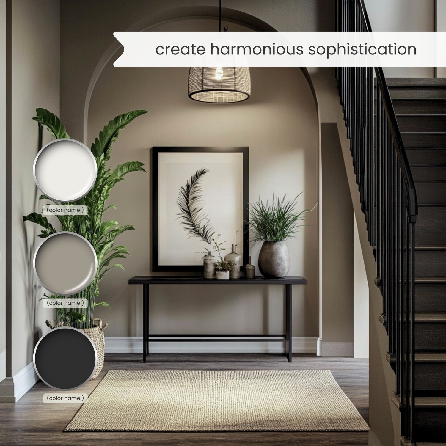 This designer-curated color guide combines modern neutrals, mid tones and grounding shades, ideal for Scandinavian, Farmhouse, and Minimalist styles.